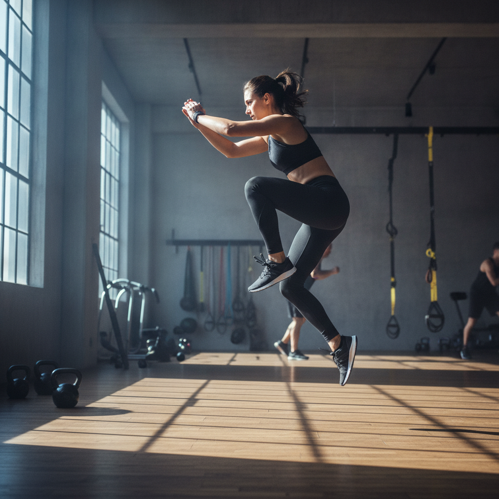 Athlete performing dynamic bodyweight exercises as part of functional movement training at a modern calisthenics gym